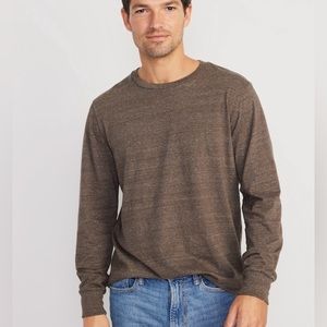 Old Navy Mens Long-Sleeve Rotation T-Shirt | M | Coffee Grounds NEW!!